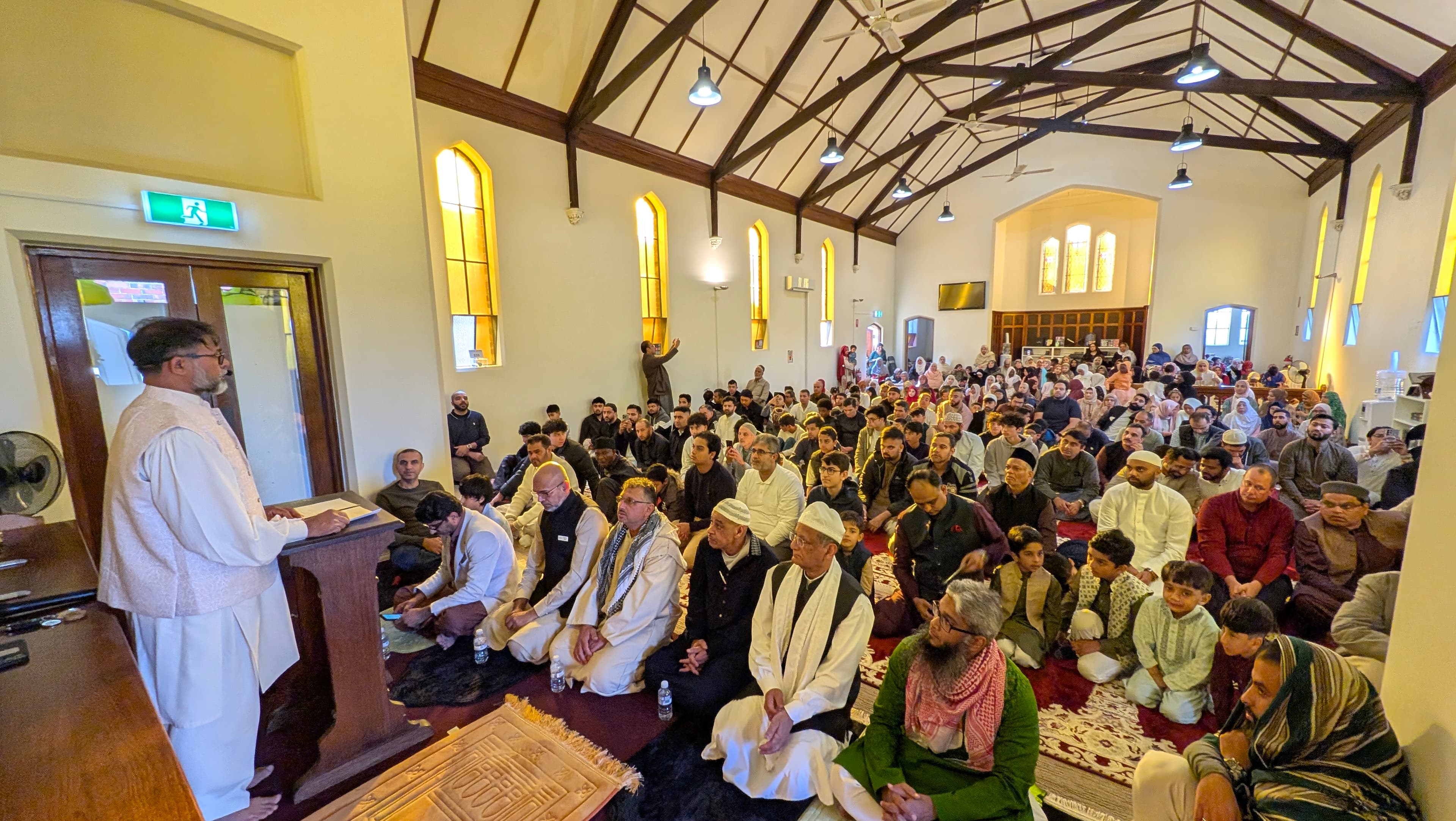 Community outside the mosque
