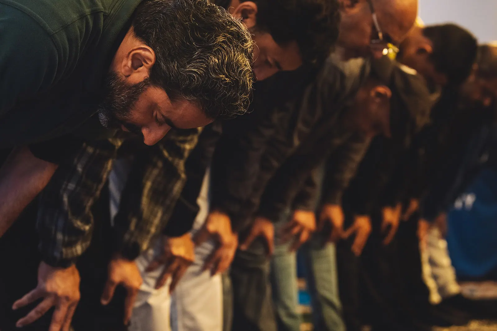 Worshippers in the main prayer hall at Warragul Mosque